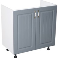 Masca pentru chiuveta cu 2 usi 80 cm Zebra, Alb/MDF Gri, fara blat, 80 x 82 x 50 cm